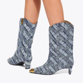 Cizme western din denim Regent
